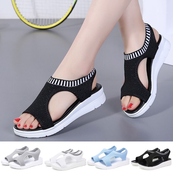 Women Sandals Female Shoes Woman Summer Wedge Comfortable Sandals Ladies Slip On Flat Sandals Wish 7081