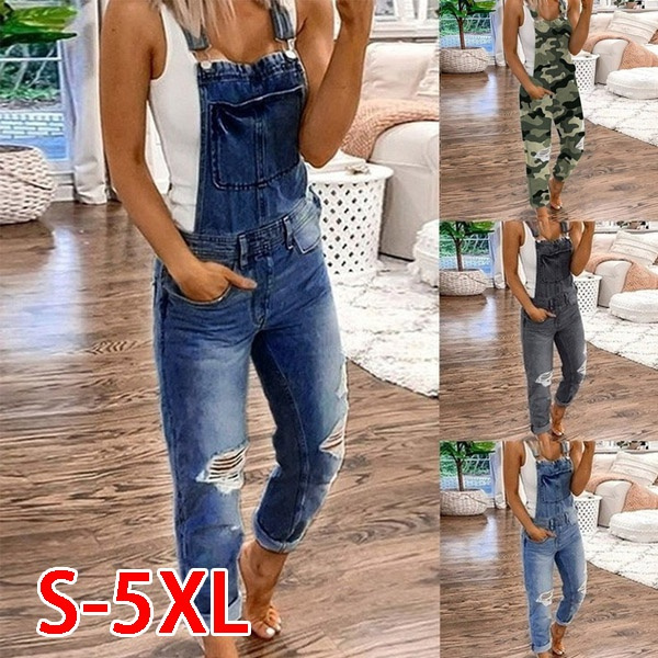 Plus size clearance denim jumper pants