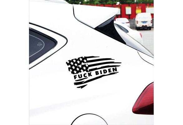 2PCS Tattered American Flag Fuck Biden Bumper Sticker Decal-Anti Biden  Decals for Truck Laptop Car Bumper Window