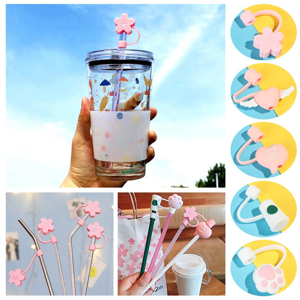 Silicone Straw Plug Cartoon Plugs Cover Cup Accessories Drinking Dust Cap 