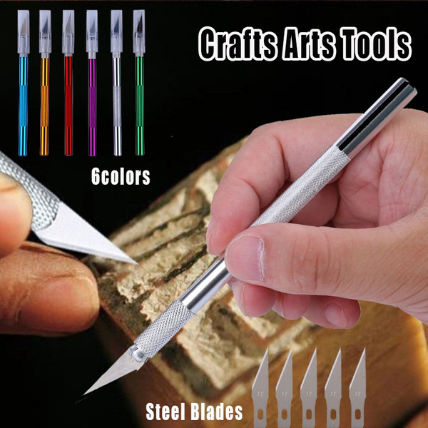 DIY Stationery Knife Paper Cutter Pen Knife Scalpel Steel Blades Sculpture  Knife for Crafts Arts Drawing Repair Hand Tools