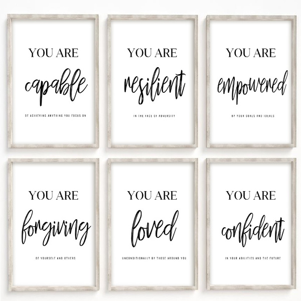 6 Panel Motivational Quotes Canvas Poster Office Wall Decor Home Office ...