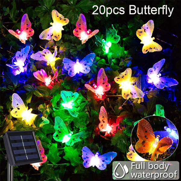 Solar String Lights Bee Flowers Drips Butterfly LED Fairy Decor Lights  Garden US