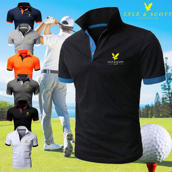 2021 Lyle&scott New Outdoor Men's Standup Collar POLO Shirt Summer T