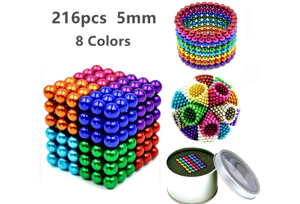 Multicolored RQW Magnet Balls Multicolored 1000 Pieces 3 MM Powerful Creative Rainbow Cube Tactile Office Desktop Toys Sculpture Entertainment Stress Relief 