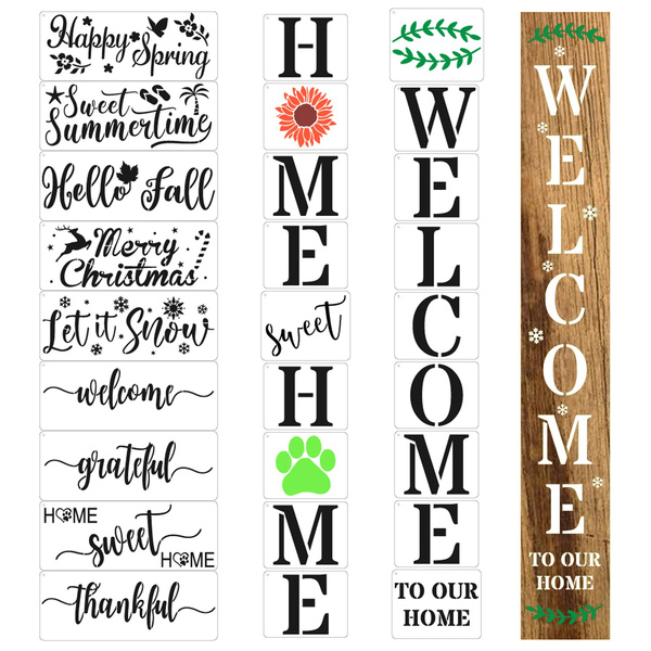Vertical Sign Welcome Stencil - Stencil Welcome, Welcome Sign Stencil,  Welcome Stencil, Welcome, Stencil Word