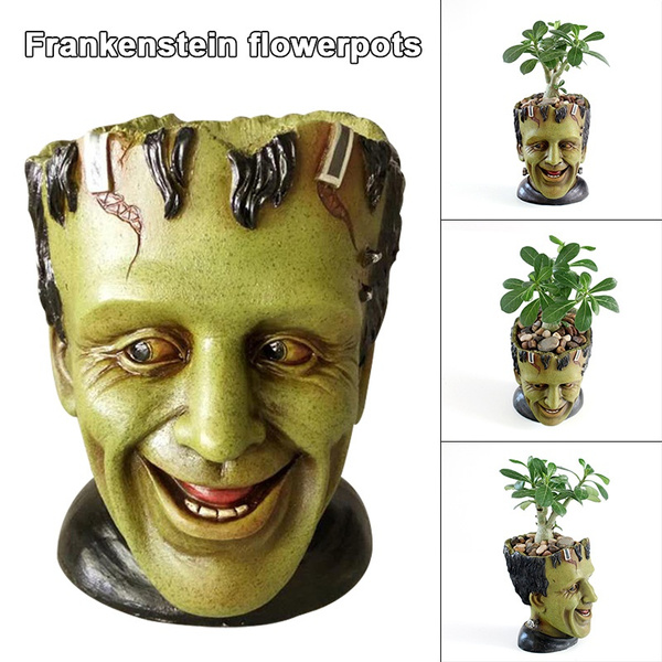 New Frankenstein Flower Pot Container Interesting Planter Indoor Plant Pots  Resin Pen Holder For Home Garden | Wish