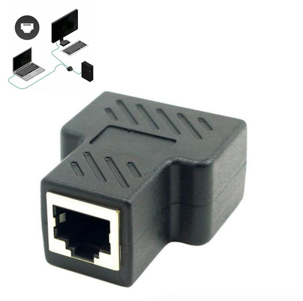 RJ45 Splitter Adapter 1 to 2 Ways Dual Female Port CAT5/6/7 LAN Ethernet  Cable