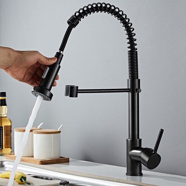 Matte Cold Rim Hot Faucet Nozzle Mixer Black Countertop Tap Streaming ...
