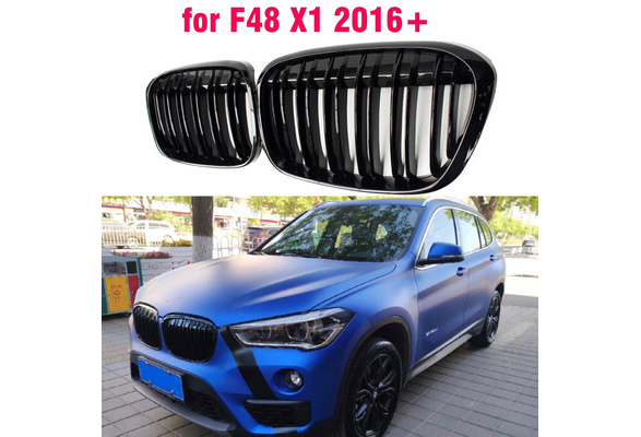 Gloss Black Front Bumper Kidney Grill Grilles for BMW X1 F48 F49