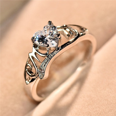 Heart, Fashion, Love, 925 silver rings