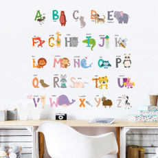 Decoración de hogar, alphabetsticker, nurseryroom, Animal