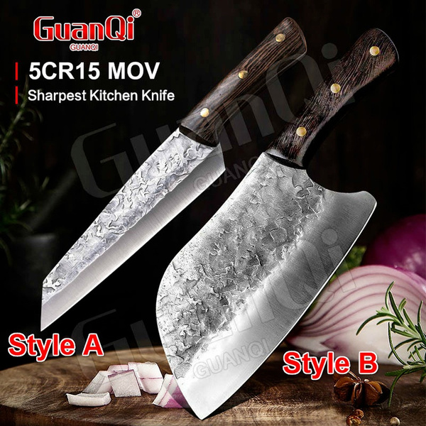 Butcher Knife Handmade Forged Steel Wood Handle Slicing Chef Cleaver Chop  Bones