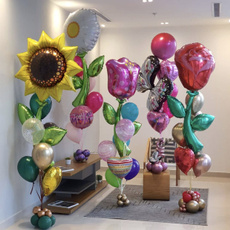 party, Flowers, foilballoon, Sunflowers