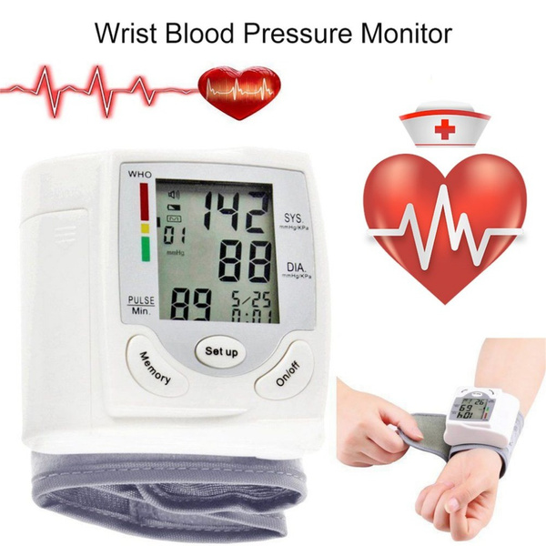 Digital Wrist Blood Pressure Monitor Beat Rate Meter Device