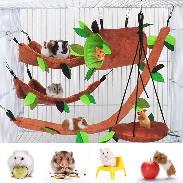 Delvis Eksisterer excentrisk 5 Pcs Hamster Cage Guinea Pig Cage Accessories, Ferret Cage Toys Hammock,  Hamster Bed Rat Hammock, Rat Cage Toys Leaf Hanging Tunnel and Swing for  Sugar Glider Squirrel Hamster Playing Sleeping | Wish