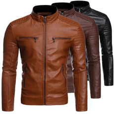 men coat, Fashion, PU, leather