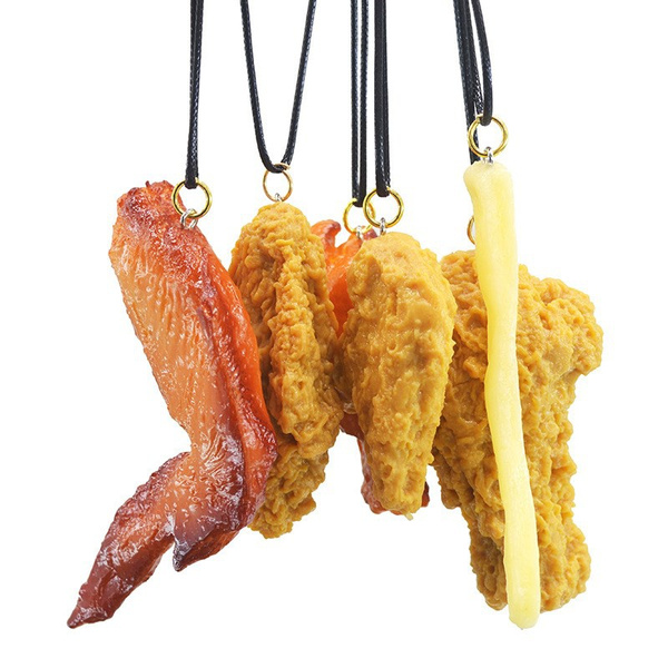 Simulation Food Keychain Necklace French Fries Chicken Nuggets Fried ...