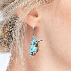 Sterling, Turquoise, DIAMOND, vintage earrings