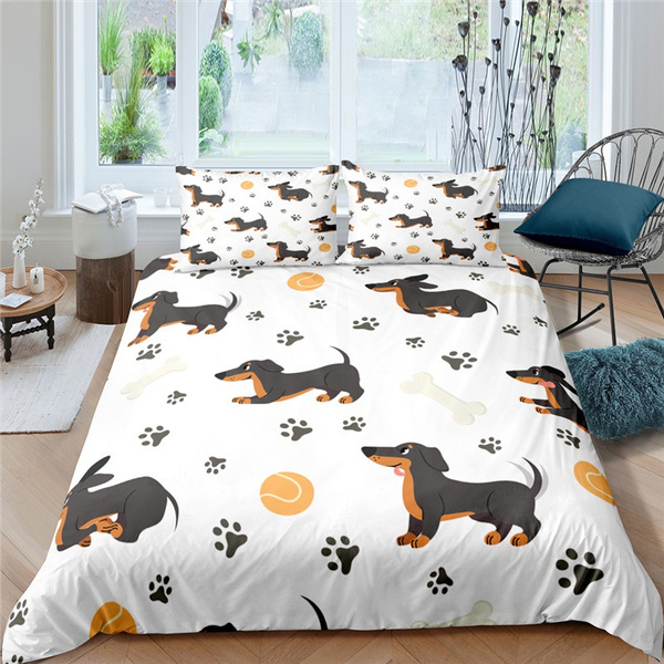 Sausage Dog Printed Bedding Set Single Twin Full Queen King Size