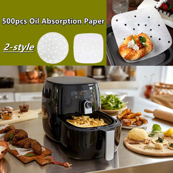 500PCS Oil-absorbing Paper Silicone Oil Paper Kitchen Steamer Paper Air  Fryer Pad Paper Baking Paper Oil Paper Grill Paper Oven Paper
