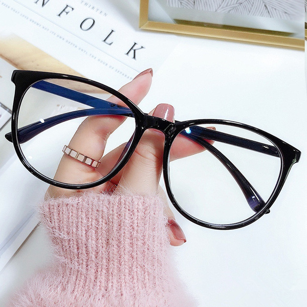 Round Eyewear Transparent Computer Glasses Frame Women Men