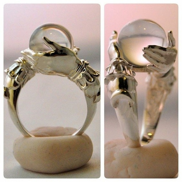 crystal ring, wedding ring, 925 silver rings, Crystal