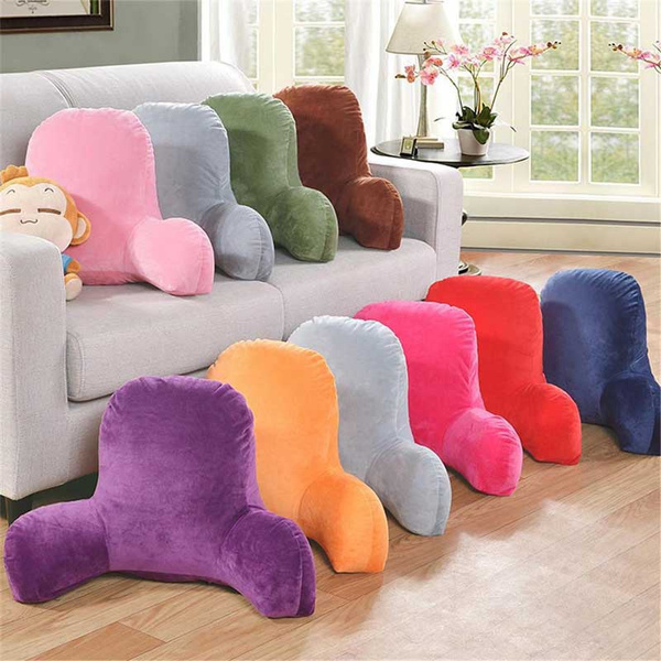 Plush Big Backrest Reading Rest Pillow Lumbar Support Chair Cushion with Arms Home & Garden Pillow Case