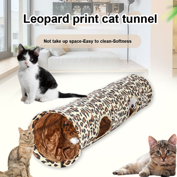 leopard print cat tunnel