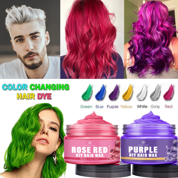 7 Coloers Temporary Hair Color Dye Hair Paint Wax Environmentally Unisex Natural  Hair Coloring Cream Washable Color Wax Mud Modelling Fashion Trending Party  Cosplay For Men & Women | Wish