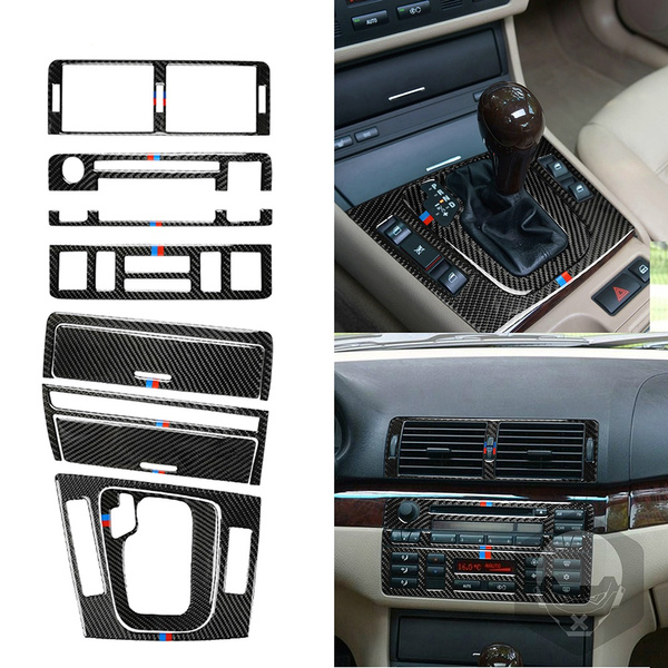 For BMW E46 1998-2004 Carbon Fiber Car Stickers Central Control Gear Panel Frame Decoration Sticker Cover Interior Accessories | Wish