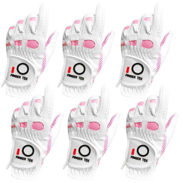 Womens Golf Gloves Left Hand Right Hand Value 6 Pack Ladies Pink Gloves