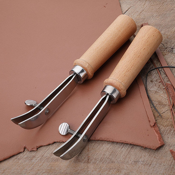 1PCS Leather Shallow Slot Edge Lineer Edge Device, Edge Creaser Stainless  Steel Leather Crimping Working Tools DIY Leather Edge Creaser for Leather  Craft
