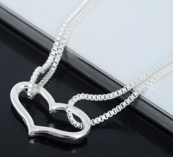 Sterling, Heart, Love, Chain Link Bracelet