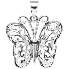 butterfly, Sterling, Joyería de pavo reales, sterling silver
