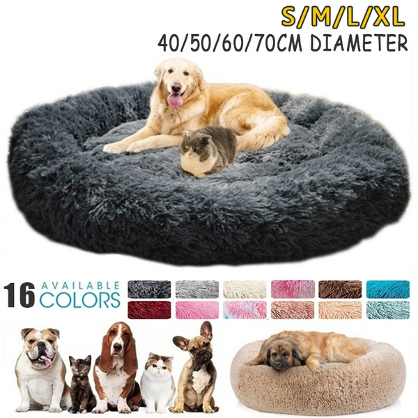 Large Dog Beds Cat Beds Deluxe Fluffy Sofa Washable Round Cat Pillow