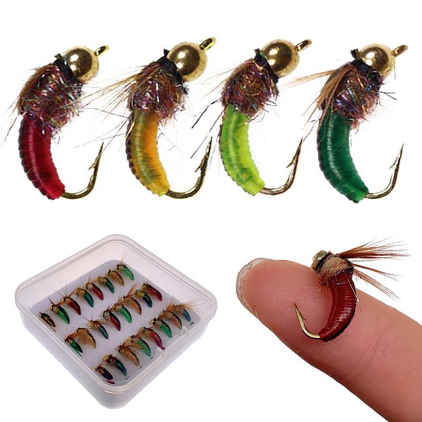8-24PCS #10 Brass Bead Head Fast Sinking Nymph Scud Bug Worm Flies Trout  Fly Fishing Lure Bait