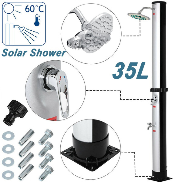 Outdoor Solar Powered Shower Holds 35/20 L Of Water Freestanding ...