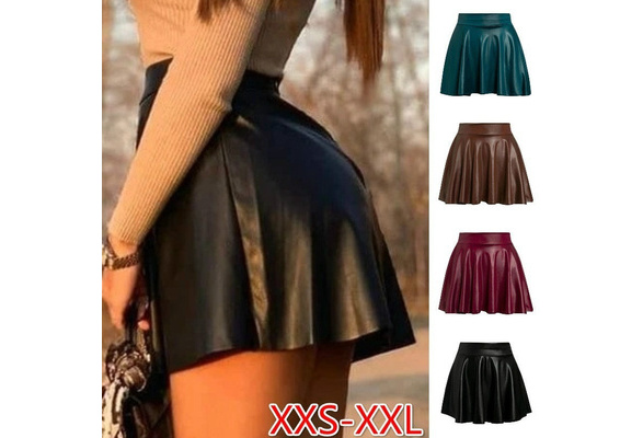 ZHAGHMIN Long Leather Skirt Women'S Large Solid Color Pocket High Waist Ol  Half Skirt Pleated Skirt Stretchy Skirt Skirt Long Cheer Skirt Long Skirts  For Women Summer Sparkly Skirt For Women Skirt