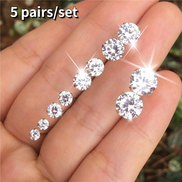 50% off Women Stud Earrings 925 Sterling Silver AAAAA Level Zircon Jewelry  White Crystal Earring Gife for women Brincos De Prata - free shipping  worldwide