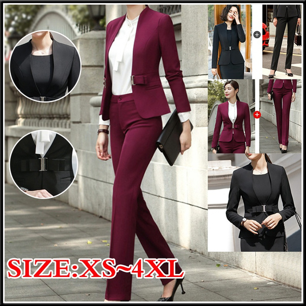 Wine Black Female Elegant Woman's Office Blazer Dress Jacket Suit Ladies  Work Wear 2 Piece Sets Costumes Business Dresses
