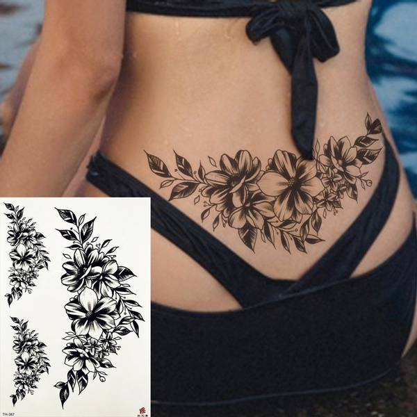 Ink Colorful Flower Tattoo Stickers Beautiful Collarbone Flower Arm  Stickers Waterproof And Sweatproof Group Event Party Multi Design Colorful  Artificial Tattoos - Walmart.com