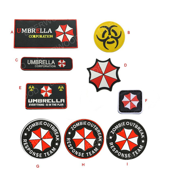 Umbrella Corporation PVC 3D Rubber Badge Tactical Patch Raccoon Logo Corp  Biohazard Insignia Applique Emblem