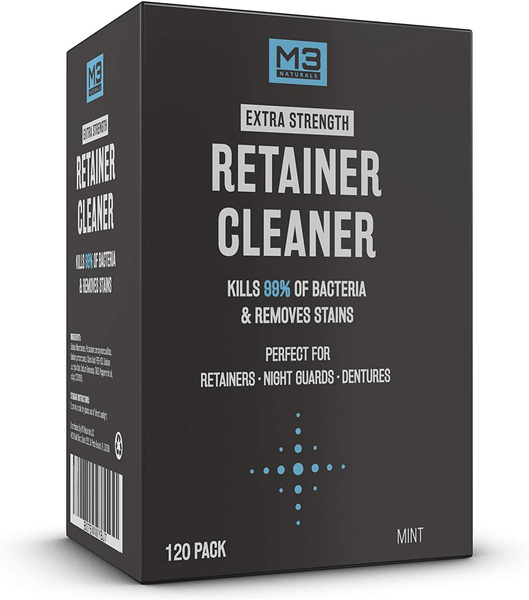 M3 Naturals Retainer and Denture Cleaner 120 Tablets Removes Bacteria