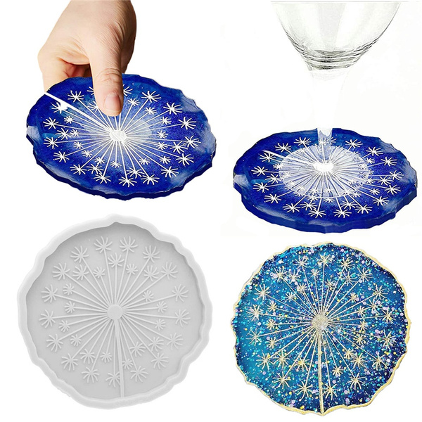 Dandelion Coaster Resin Molds Silicone Coaster Mold Round Flowers