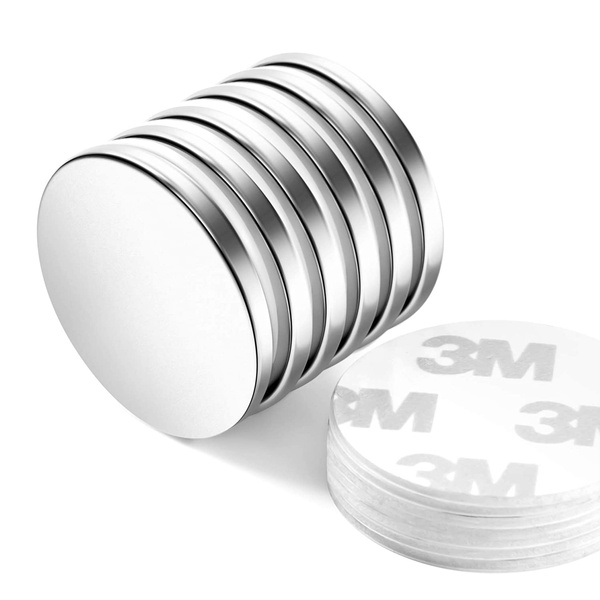 Neosmuk NSY3235 Magnets, 32mm in Diameter Strong Rare Earth Adhesive  Neodymium Disc-Shaped Magnet with Round Thin Backing Tape Ideal for  Door,Crafts,Fridge,White Board,Home,Kitchen,Office Pack of 10