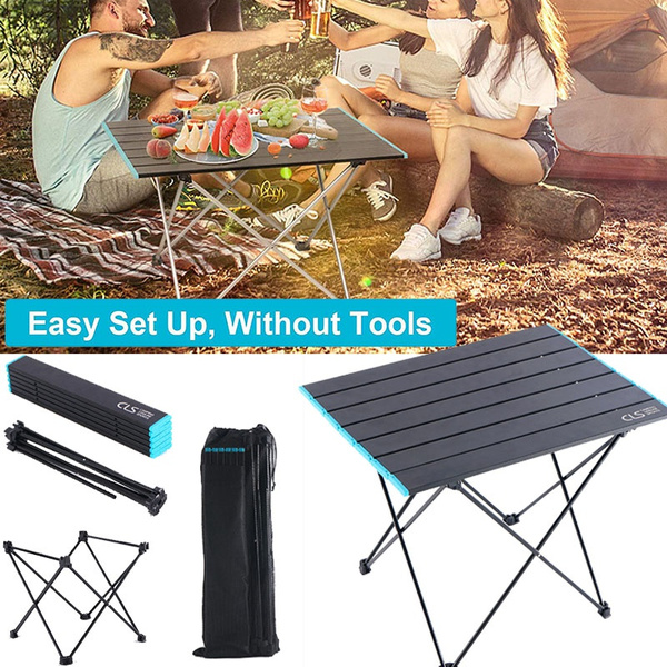 Folding Camping Table Lightweight Aluminum Alloy Roll Up Table Portable