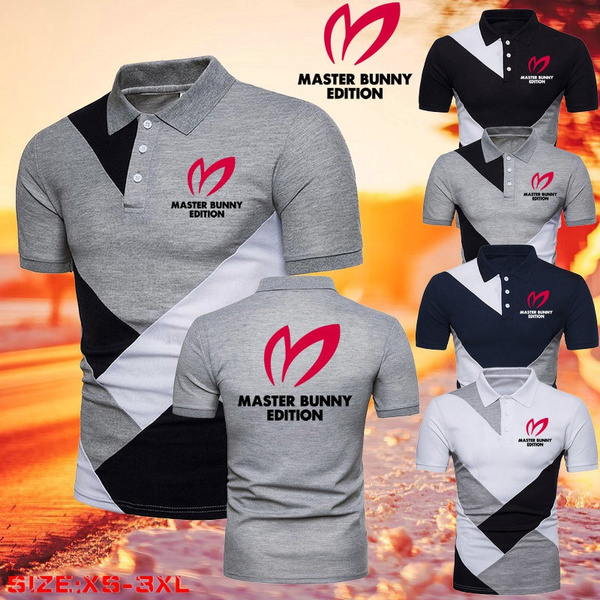 New Summer PG Master Bunny Edition Fance Color Design Mens Fashion Print T  Shirt Cotton Lapel Collar Men Cool Short Sleeve Golf T Shirt
