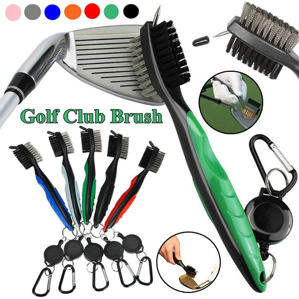 7 Colors 2 Sided Dual Bristles Brass Wires Golf Club Brush Groove