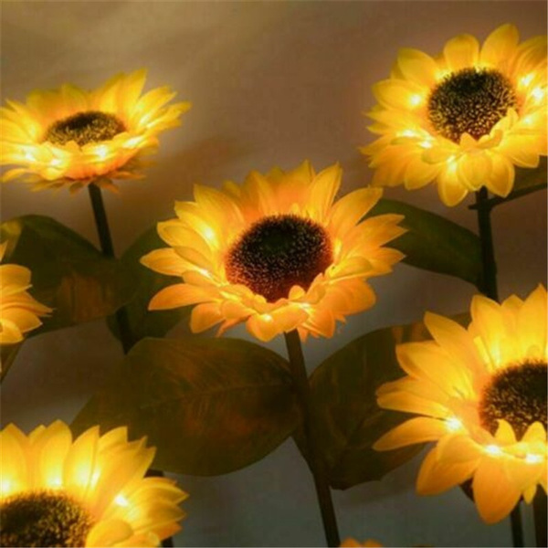 New Outdoor Sunflower Solar Garden Decor Yard Stake Decorative Lights ...